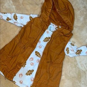Tan vest w/shirt toddler girl 2t